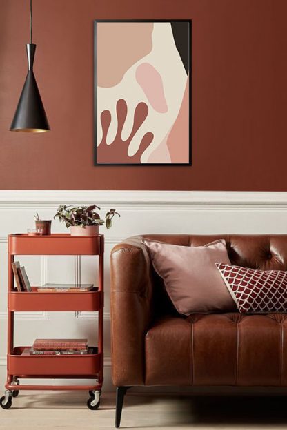 Shade of pink art shapes no. 1 poster in interior