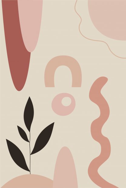 Shade of pink art shapes no. 3 poster