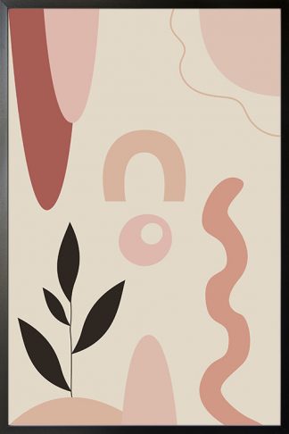 Shade of pink art shapes no. 3 poster