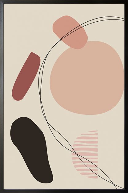 Shade of pink art shapes no. 6 poster