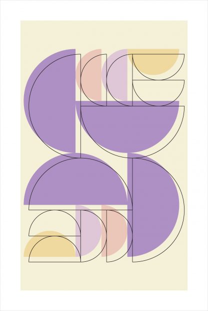 Violet tone half circle and outline poster