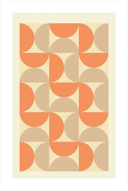 Orange tone half circle poster
