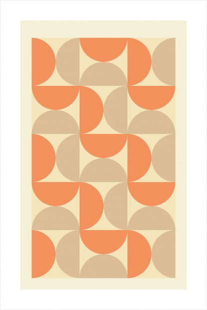 Orange tone half circle poster