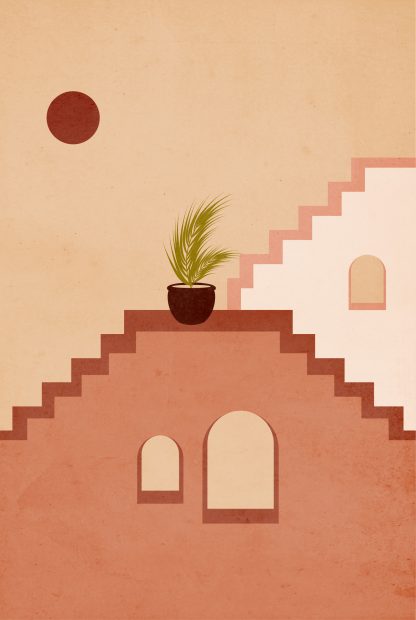 Stairs, walls and window no. 1 poster