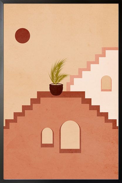 Stairs, walls and window no. 1 poster