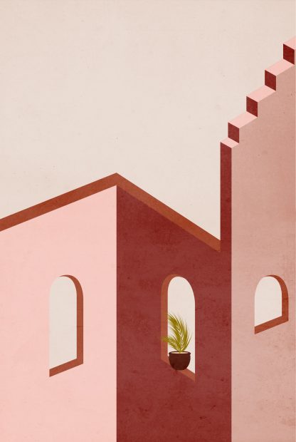 Stairs, walls and window no. 2 poster