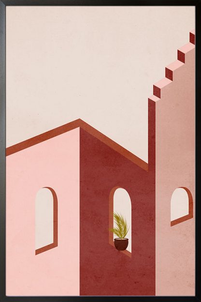 Stairs, walls and window no. 2 poster