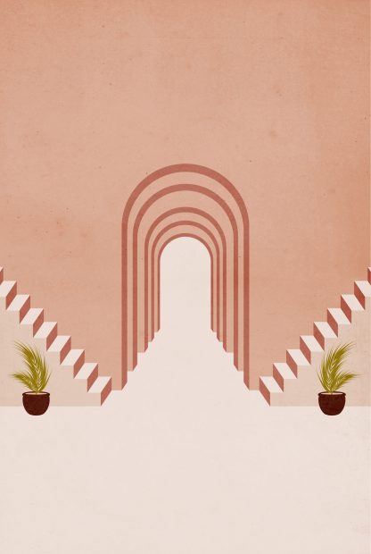 Stairs, walls and window no. 3 poster