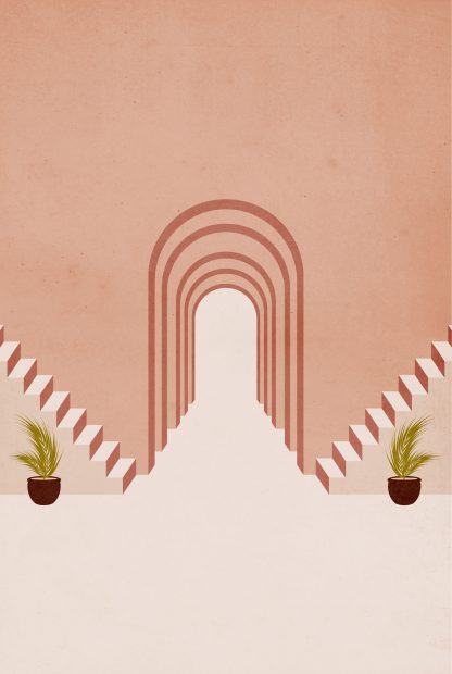 Stairs, walls and window no. 3 poster