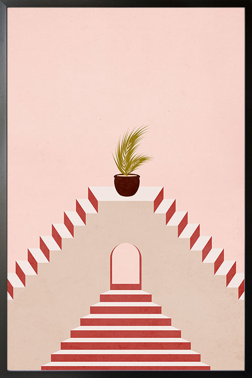 Stairs, walls and window no. 4 poster