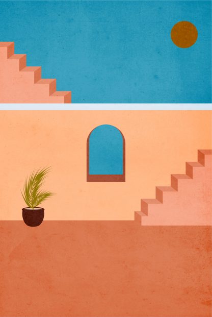Stairs, walls and window no. 5 poster