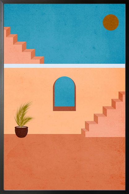 Stairs, walls and window no. 5 poster