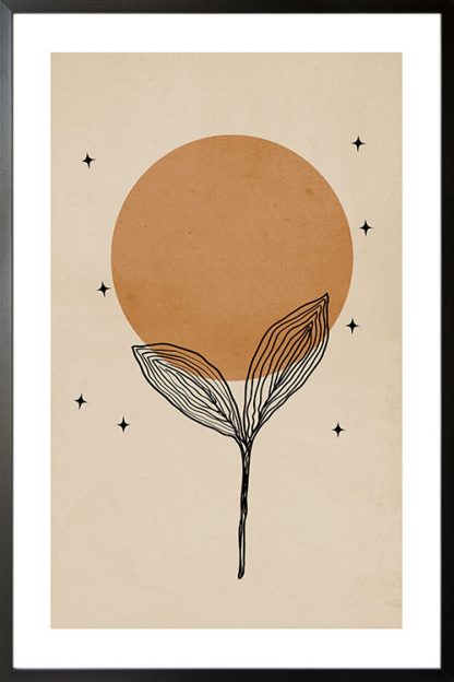 Botanical boho art poster