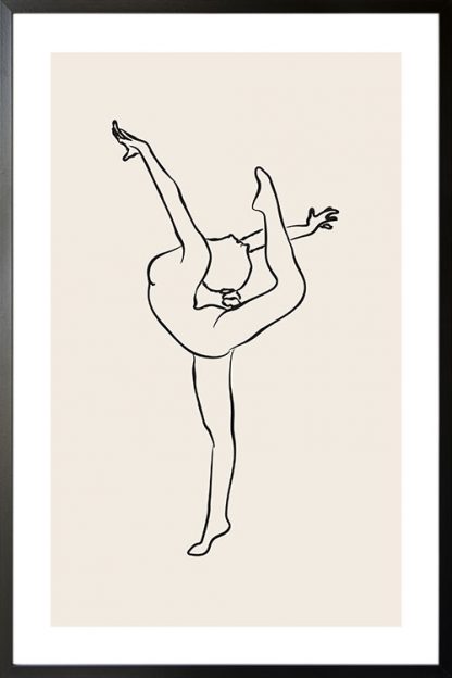 Ballerina line art 1 poster