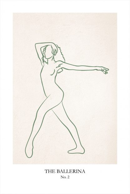 Ballerina line art 2 poster