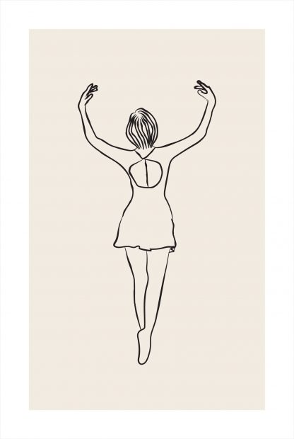 Ballerina line art 3 poster