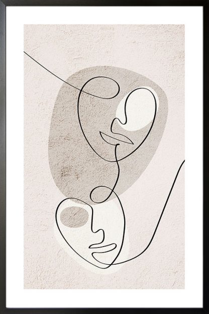 Abstract 2 face figure poster
