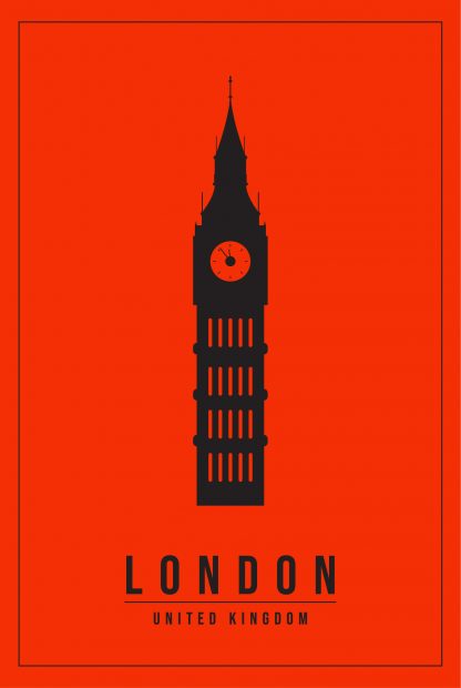 Minimal London United kingdom poster