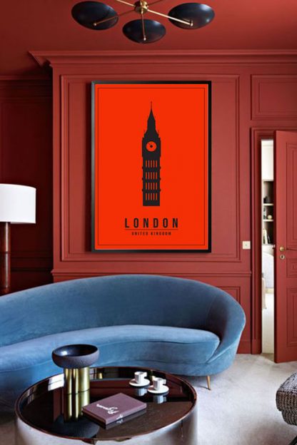 Minimal London United kingdom poster in interior
