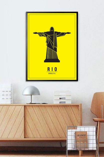 Minimal Rio Brazil poster in interior