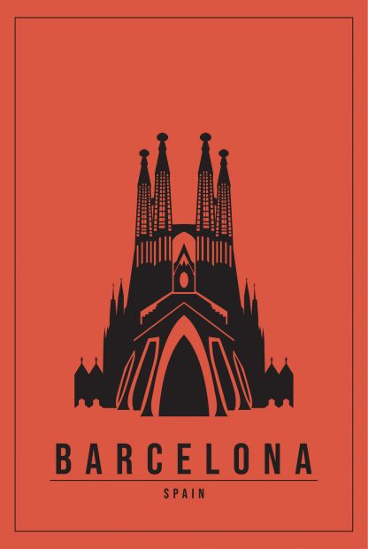 Minimal Barcelona Spain poster