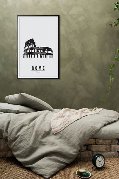 Minimal Rome Italy poster in interior