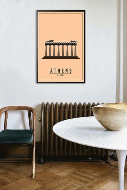 Minimal Athen Greece poster in interior