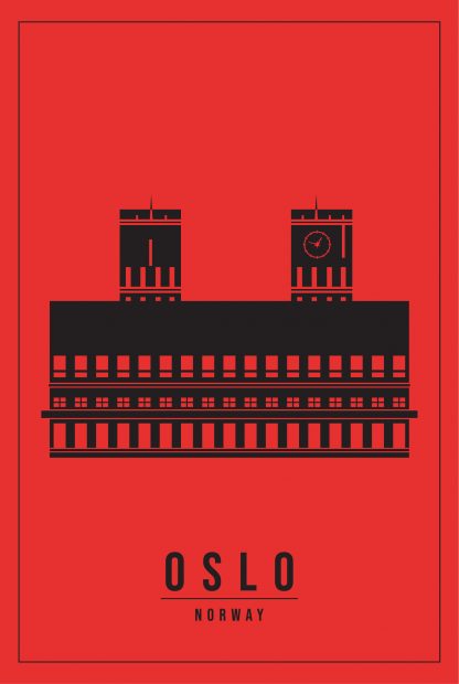 Minimal Oslo Norway poster