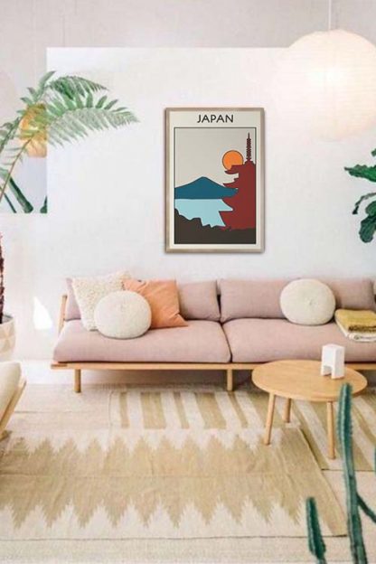 Japan Vintage Art Poster in interior