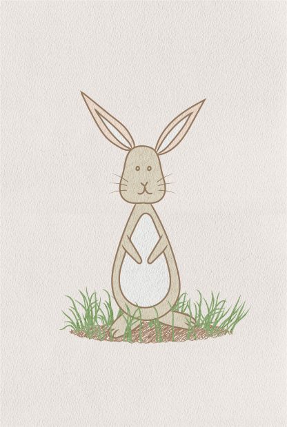 Cute rabbbit on grass poster