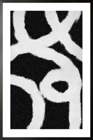 Texture black and white brush stroke poster