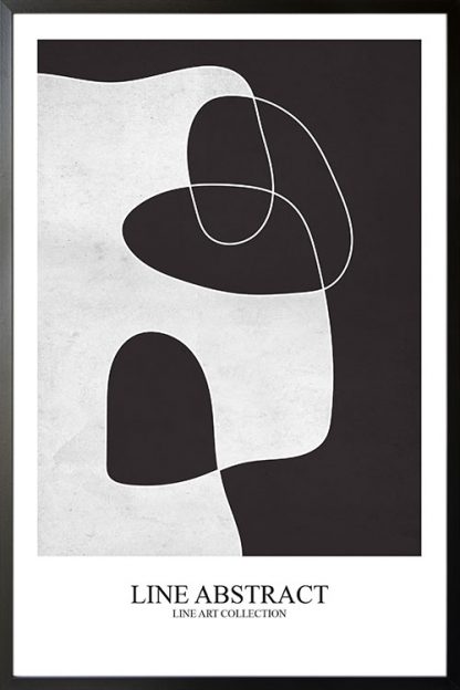 Texture line abstract Black and white no. 1 poster