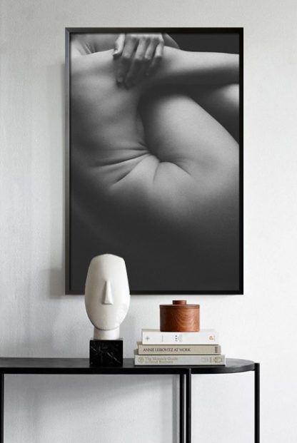 Female body side B&W poster in interior