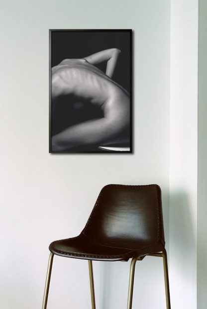 Grayscale Female side body poster in interior