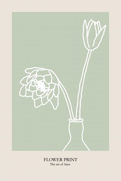 Flower Print Art of lines poster