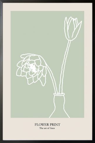 Flower Print Art of lines poster