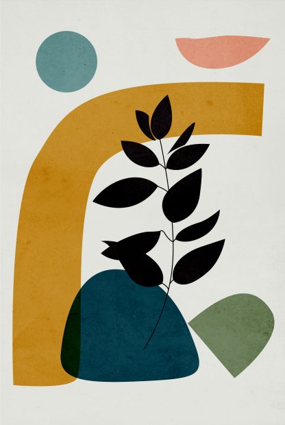 Leaf and abstract shape no. 1 poster