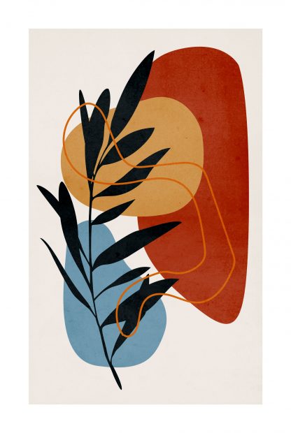 Leaf and abstract shape no. 2 poster