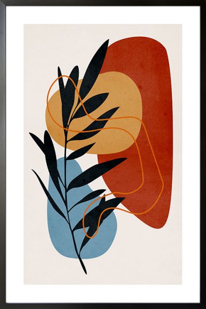 Leaf and abstract shape no. 2 poster