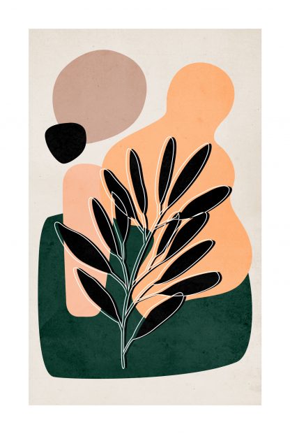 Leaf and abstract shape no. 3 poster