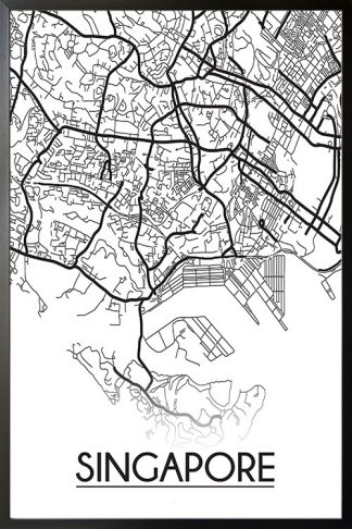 Singapore map Line art poster