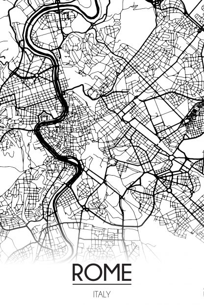 Rome map line art poster