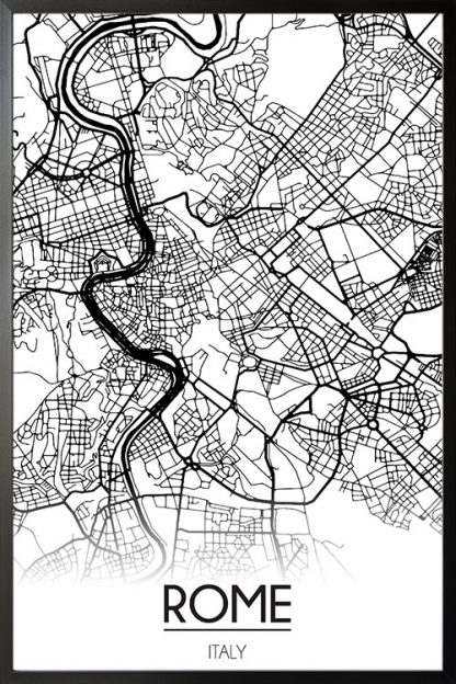 Rome map line art poster