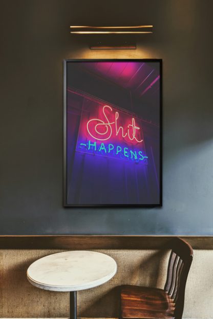 Shit happens poster in interior