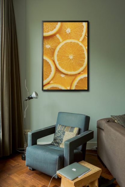 Citrus slice poster in interior