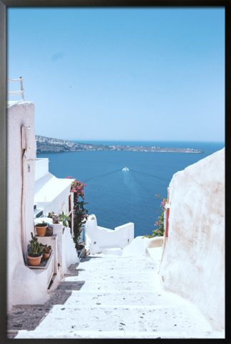 Santorini stairs poster