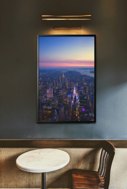 City lights and sky poster in interior