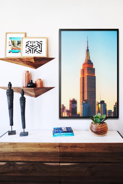 Empire state Building poster in interior