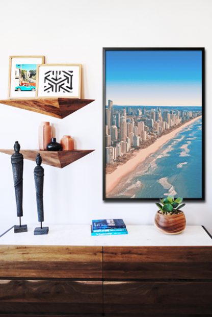 Coast skyline poster in interior