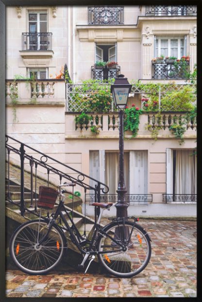 Bike on lamppost poster